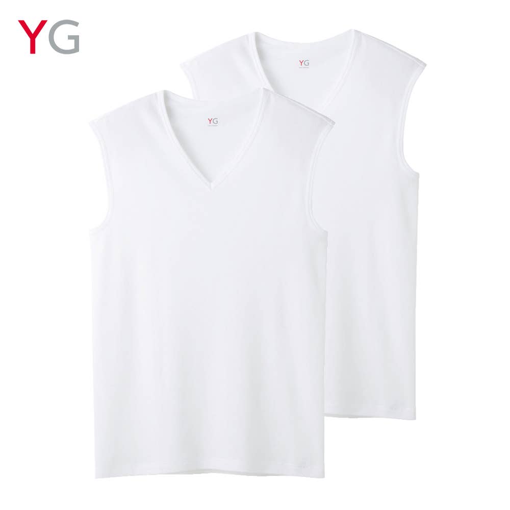 【DRY&DEO】Vネックスリーブレスシャツ(2枚組)